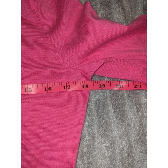 Lands' End Cotton Knit Top Crew Neck 3/4 Sleeve Hot Pink Casual XS - Picture 7 of 8